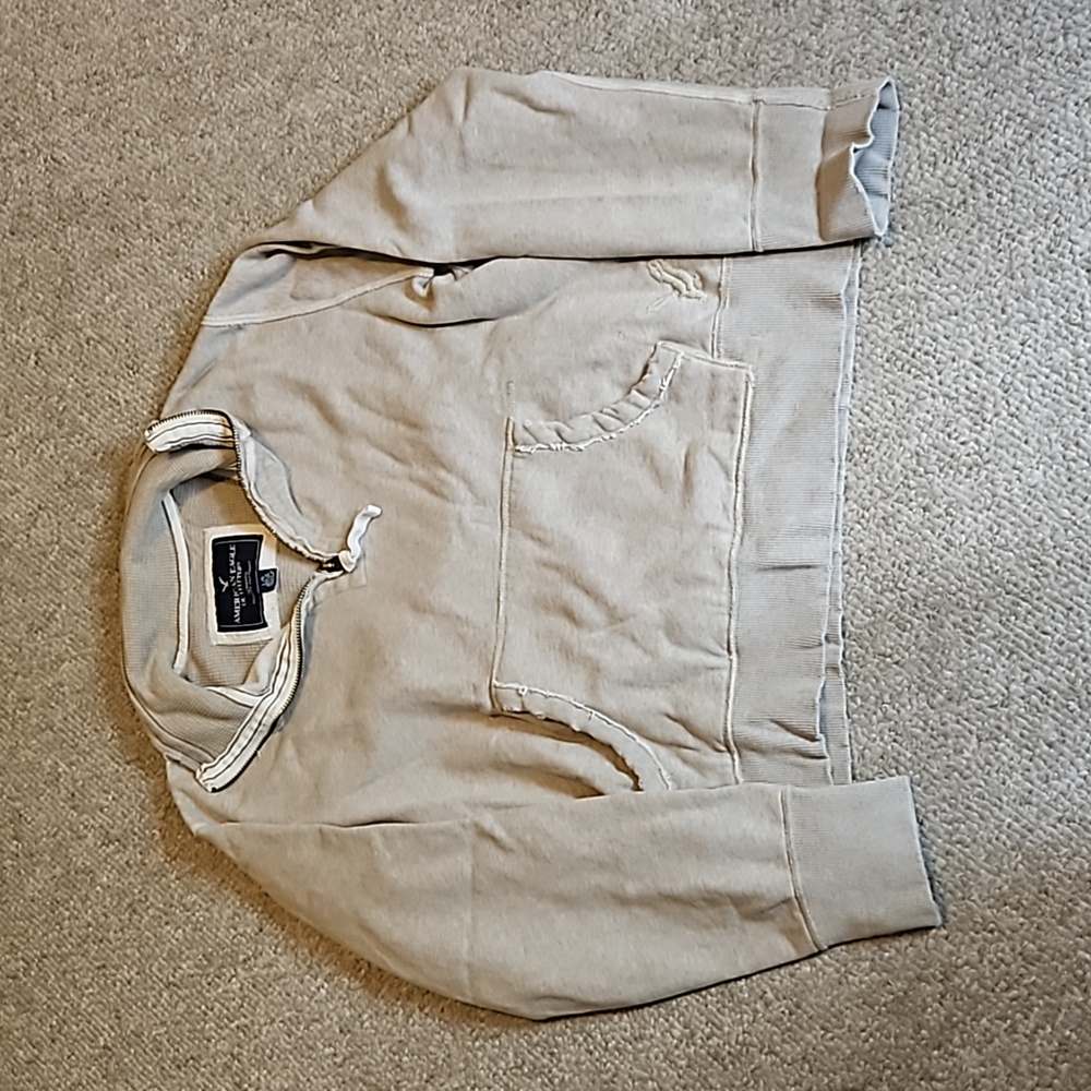American Eagle Outfitters Gray Quarter-Zip Sweatshirt